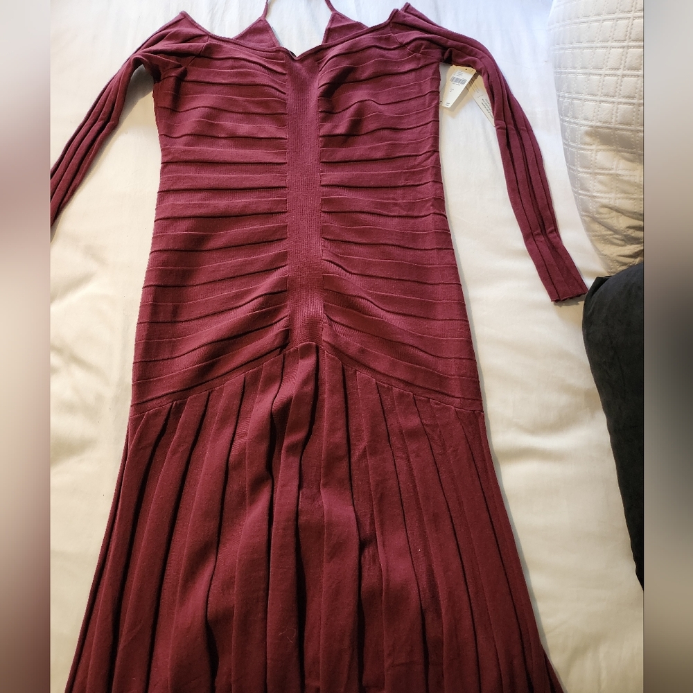 By Anthropologie Off-Shoulder Ruched Sweater Dress - Picture 7 of 12